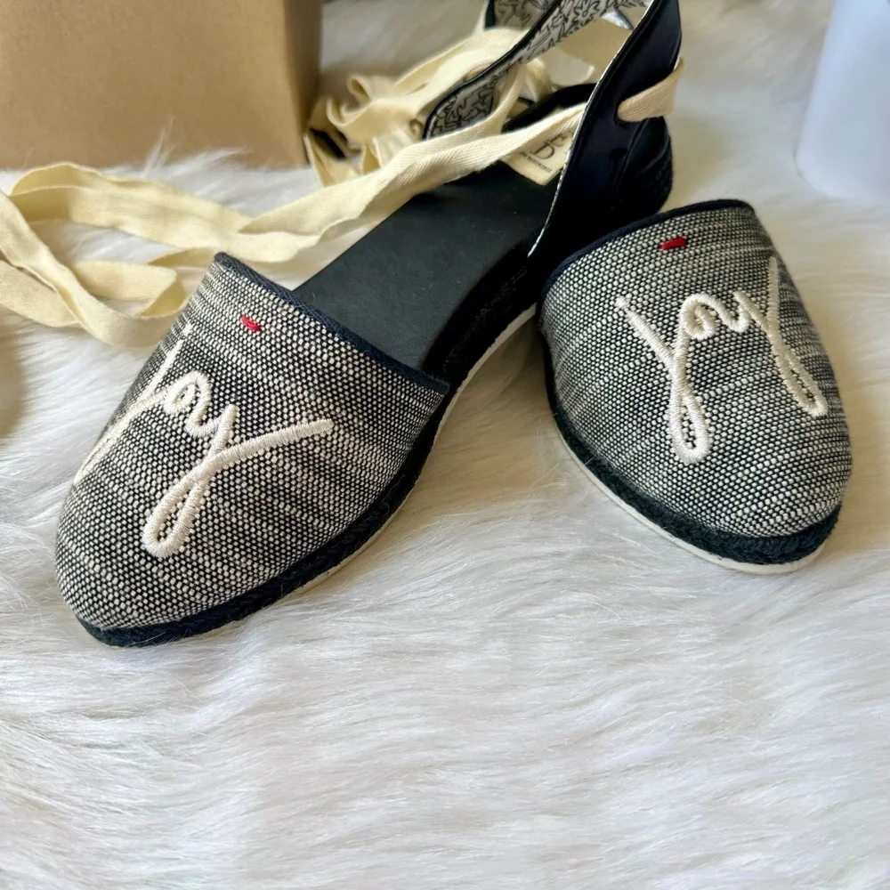ED by Ellen DeGeneres Lourana‎ Ankle Wrap Black and White Espadrilles Size 7M
